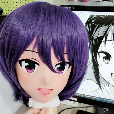 (GLA012)Customize Character'! Female/Girl Resin Full/Half Head With Lock Anime Cosplay Japanese Animego Kigurumi Mask
